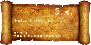 Budai Aglája névjegykártya